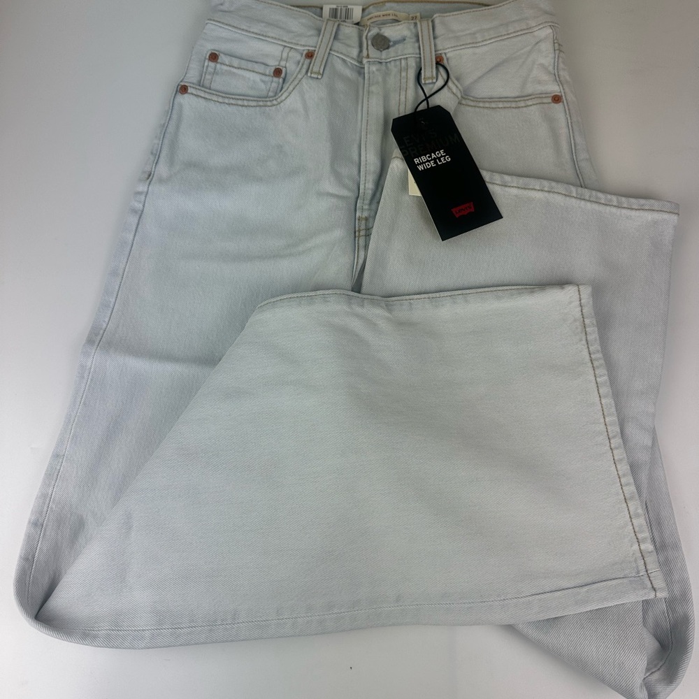 Levi's Premium Women's Ribcage Wide Leg Super Hi-Rise Jeans Size 27X32 New